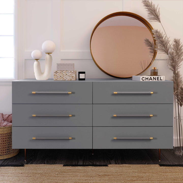 TOV Furniture Trident Grey 6 Drawer Dresser DRESSERS