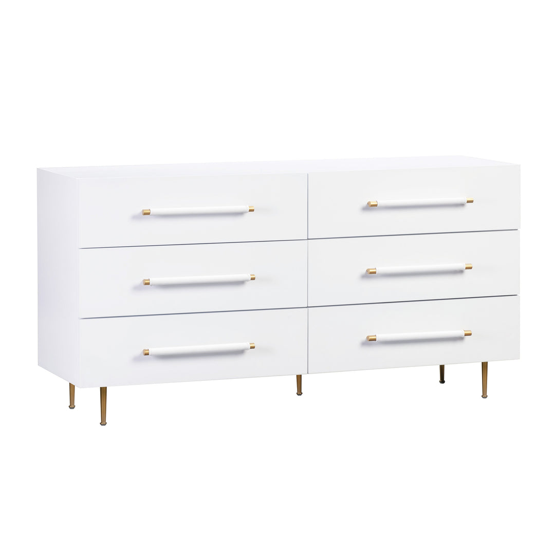 TOV Furniture Trident White 6 Drawer Dresser DRESSERS