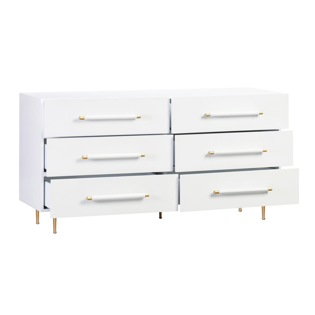 TOV Furniture Trident White 6 Drawer Dresser DRESSERS