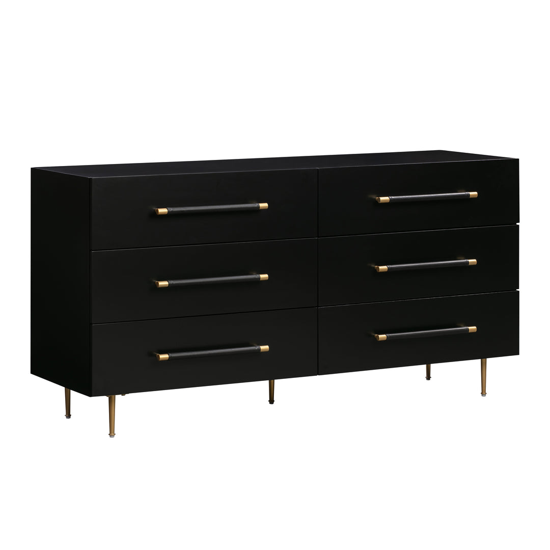 TOV Furniture Trident Black 6 Drawer Dresser DRESSERS