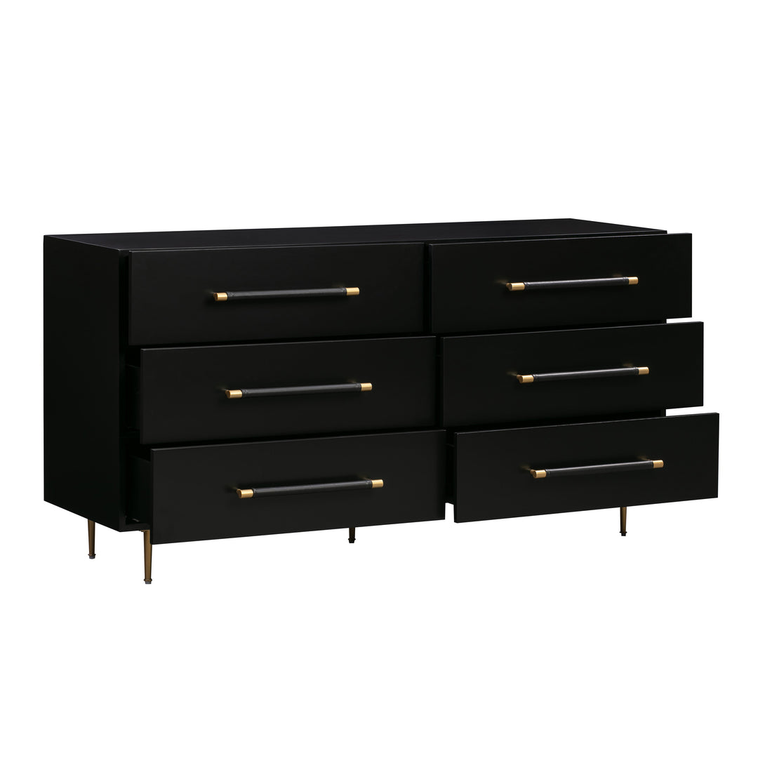 TOV Furniture Trident Black 6 Drawer Dresser DRESSERS