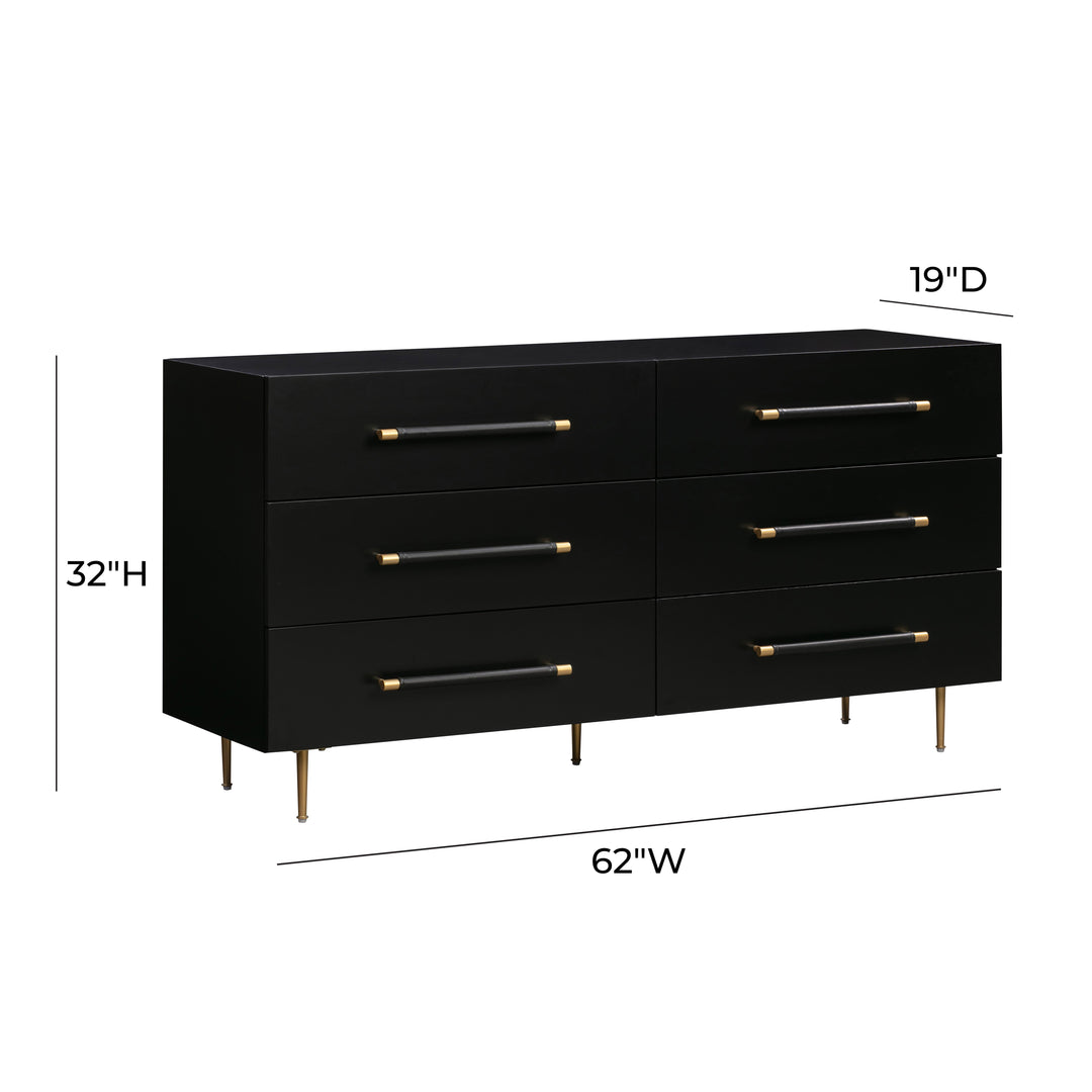 TOV Furniture Trident Black 6 Drawer Dresser DRESSERS