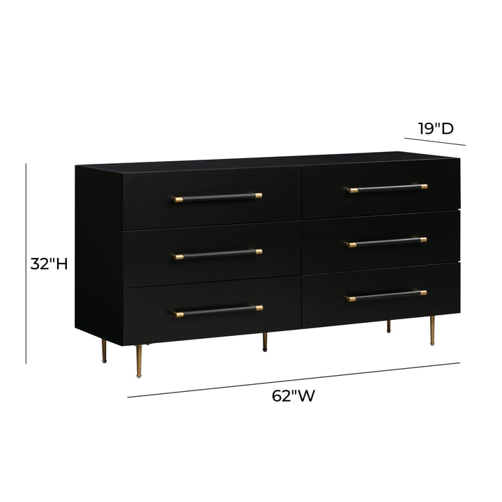 TOV Furniture Trident Black 6 Drawer Dresser DRESSERS