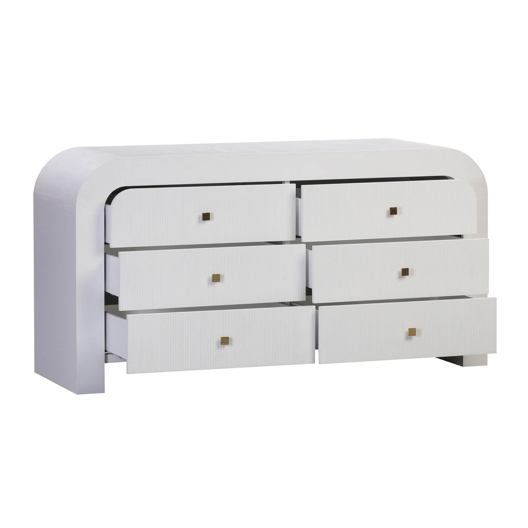 American Home Furniture | TOV Furniture - Hump 6 Drawer White Dresser