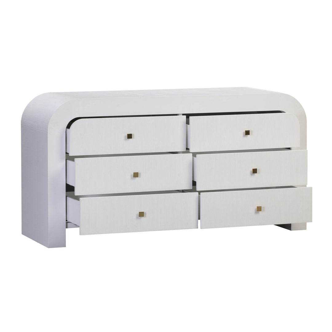 TOV Furniture Hump 6 Drawer White Dresser DRESSERS