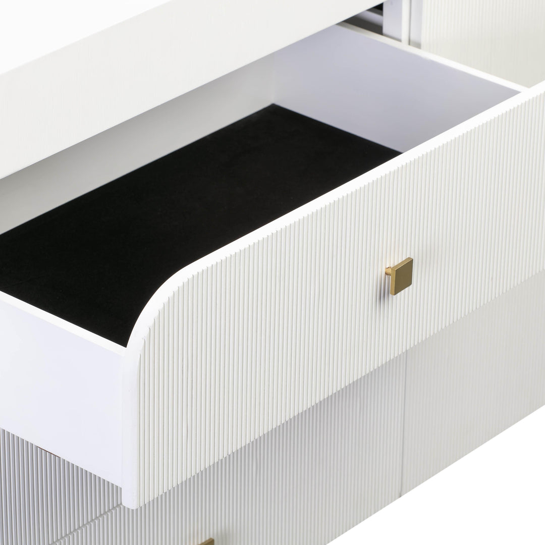 TOV Furniture Hump 6 Drawer White Dresser DRESSERS