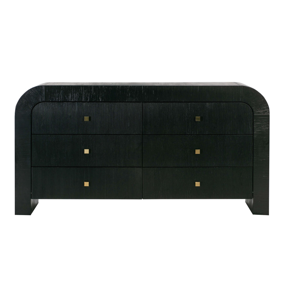 TOV Furniture Hump 6 Drawer Black Dresser DRESSERS