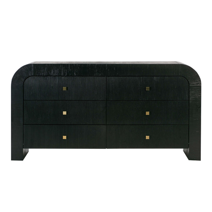 TOV Furniture Hump 6 Drawer Black Dresser DRESSERS