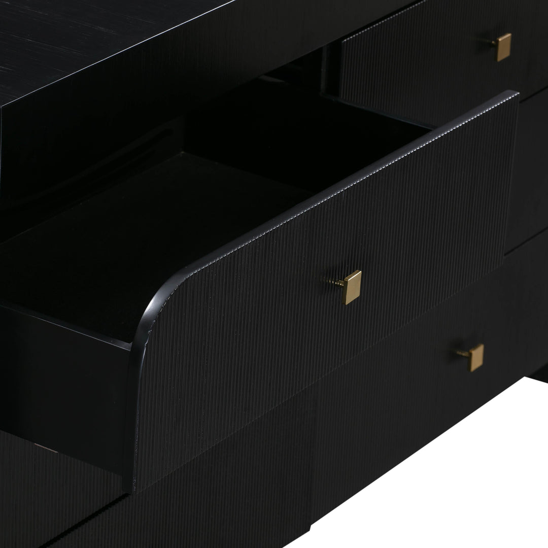 TOV Furniture Hump 6 Drawer Black Dresser DRESSERS