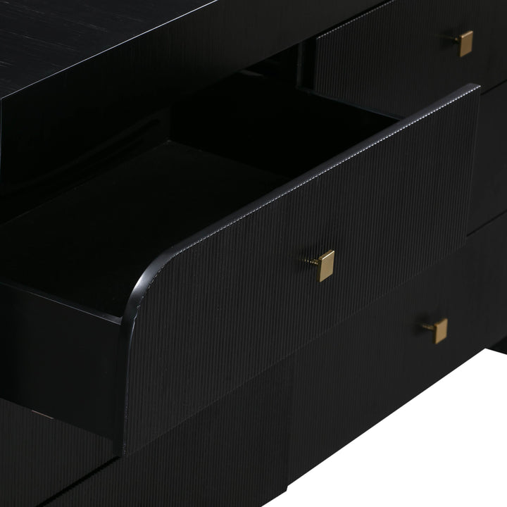 TOV Furniture Hump 6 Drawer Black Dresser DRESSERS