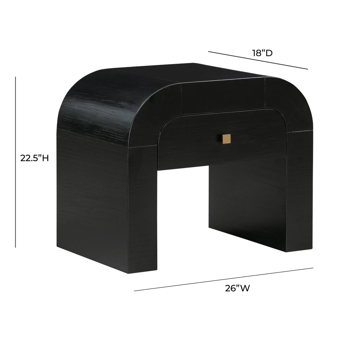 TOV Furniture Hump Black Nightstand NIGHTSTANDS