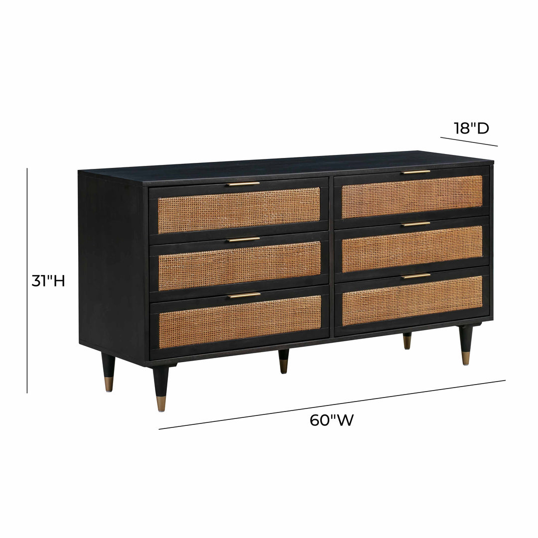 TOV Furniture Sierra Noir 6 Drawer Dresser DRESSERS