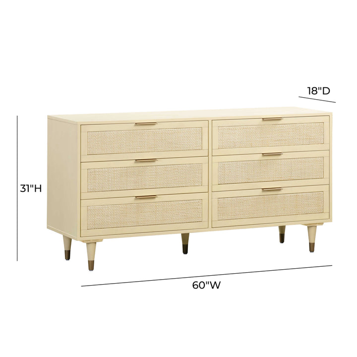 TOV Furniture Sierra Buttermilk 6 Drawer Dresser DRESSERS