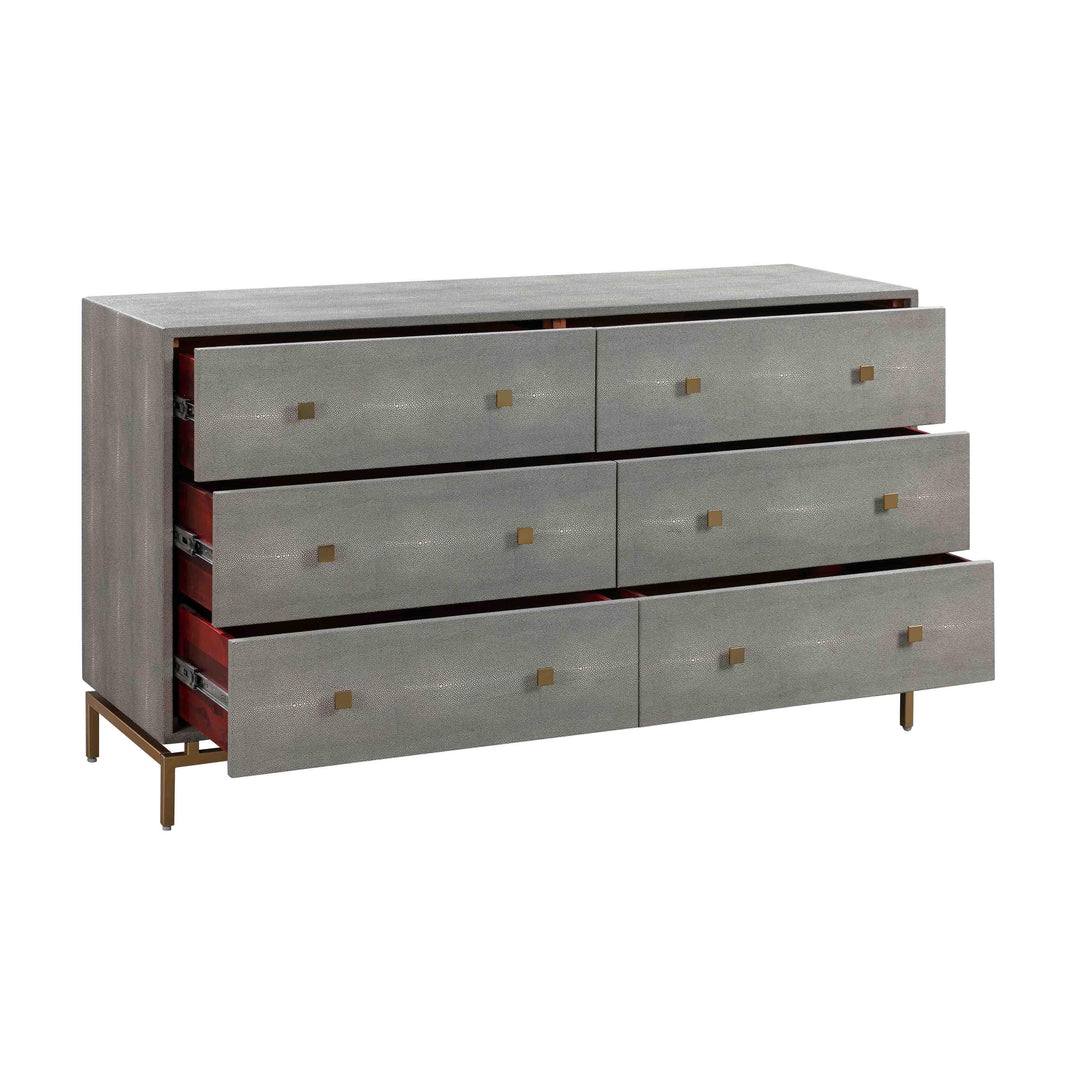 TOV Furniture Pesce Shagreen 6 Drawer Dresser DRESSERS