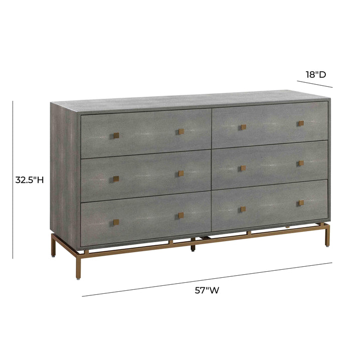 TOV Furniture Pesce Shagreen 6 Drawer Dresser DRESSERS