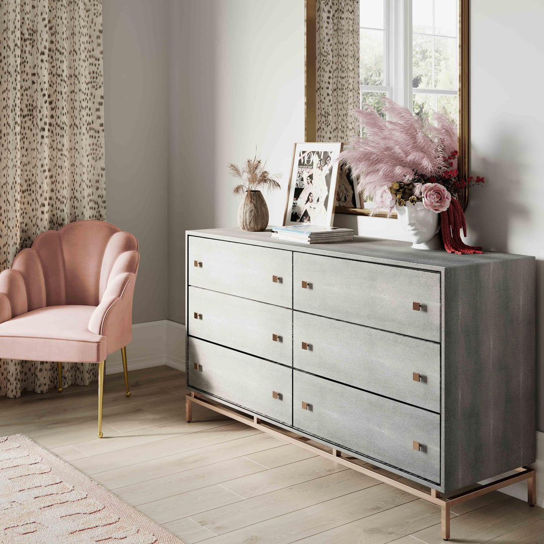 TOV Furniture Pesce Shagreen 6 Drawer Dresser DRESSERS