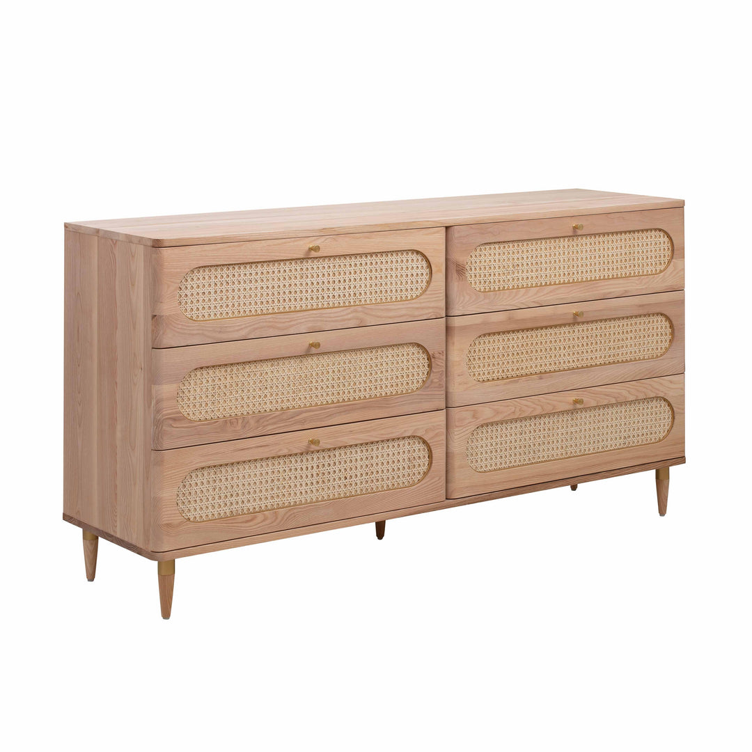 American Home Furniture | TOV Furniture - Carmen Cane 6 Drawer Dresser