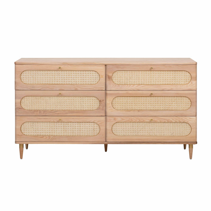 American Home Furniture | TOV Furniture - Carmen Cane 6 Drawer Dresser