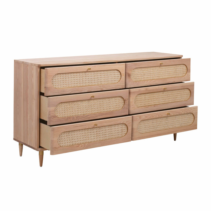 American Home Furniture | TOV Furniture - Carmen Cane 6 Drawer Dresser