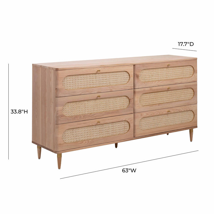TOV Furniture Carmen Cane 6 Drawer Dresser DRESSERS
