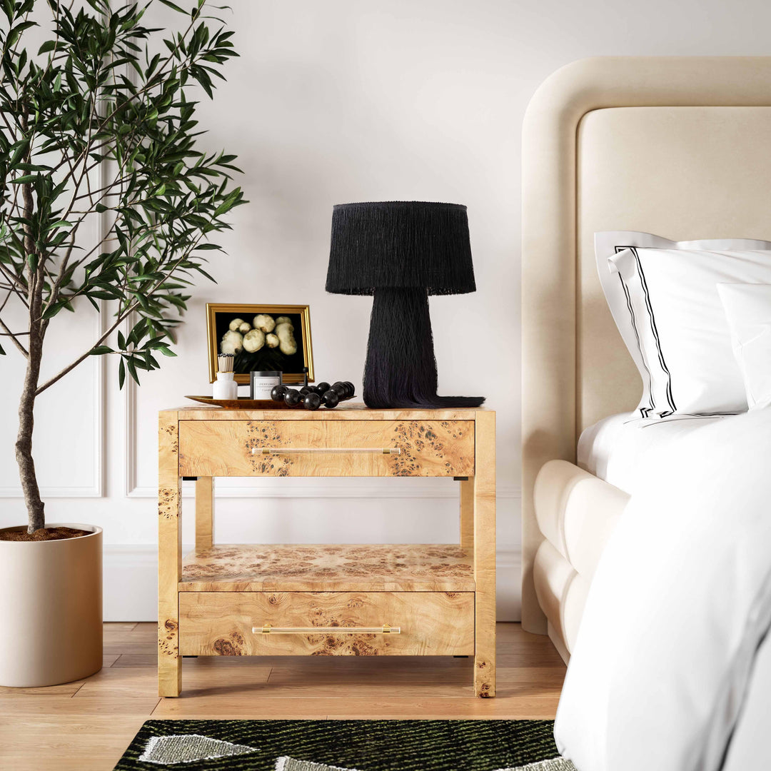 TOV Furniture Brandyss Natural Burl Nightstand NIGHTSTANDS