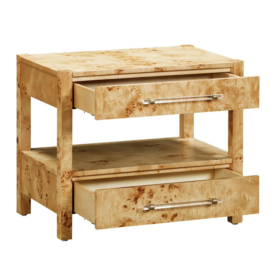TOV Furniture Brandyss Natural Burl Nightstand NIGHTSTANDS