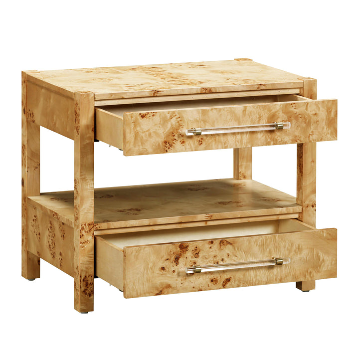 TOV Furniture Brandyss Natural Burl Nightstand NIGHTSTANDS