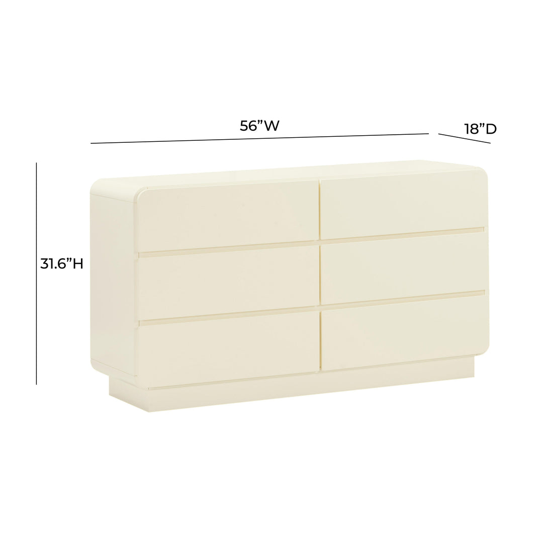 American Home Furniture | TOV Furniture - Sagura Cream 6-Drawer Dresser