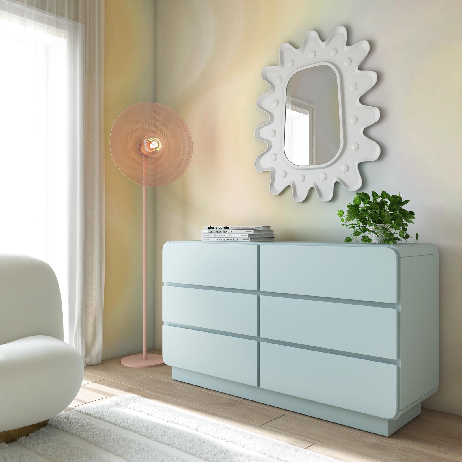 TOV Furniture Sagura Blue 6-Drawer Dresser DRESSERS