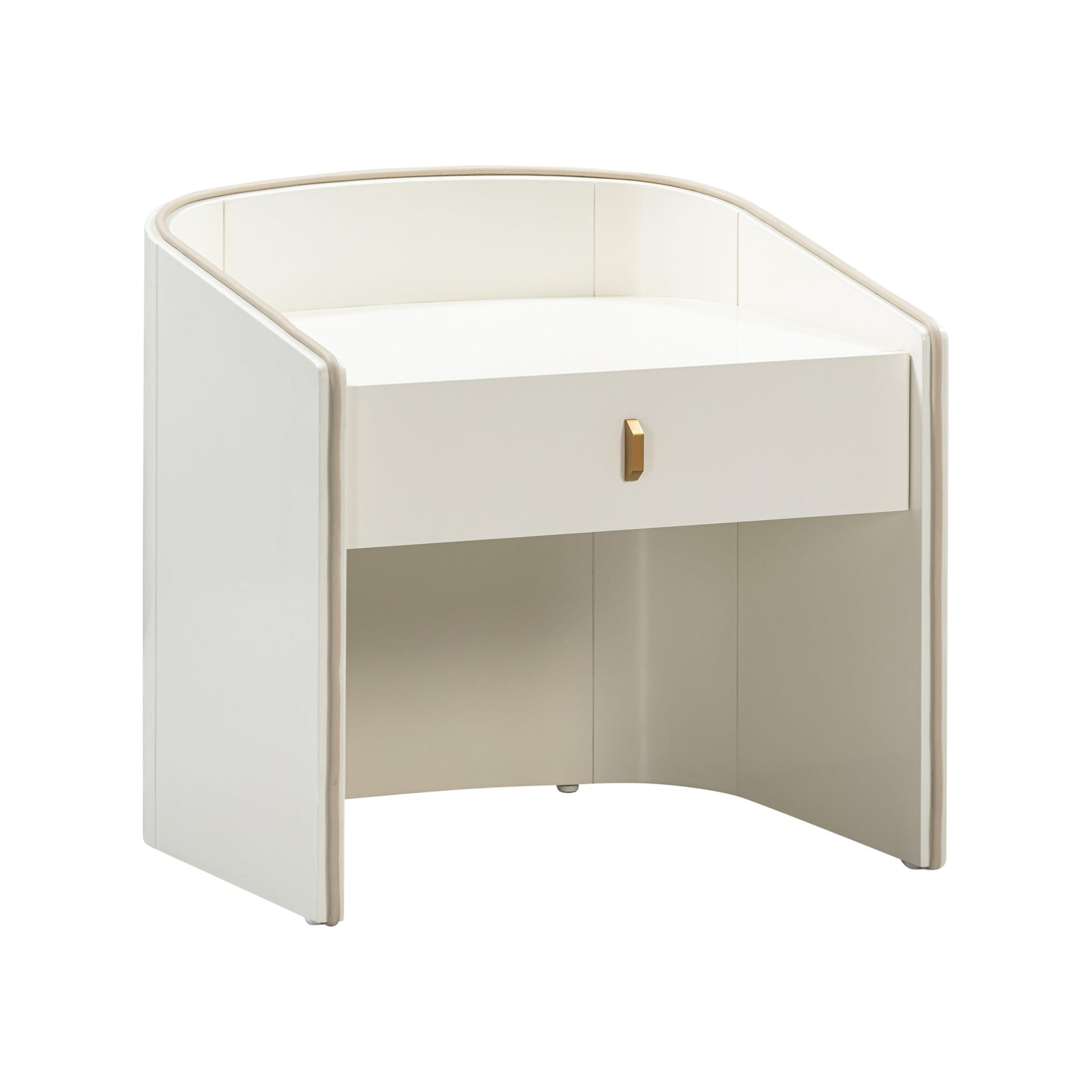 TOV Furniture Collins Cream Lacquer Nightstand NIGHTSTANDS