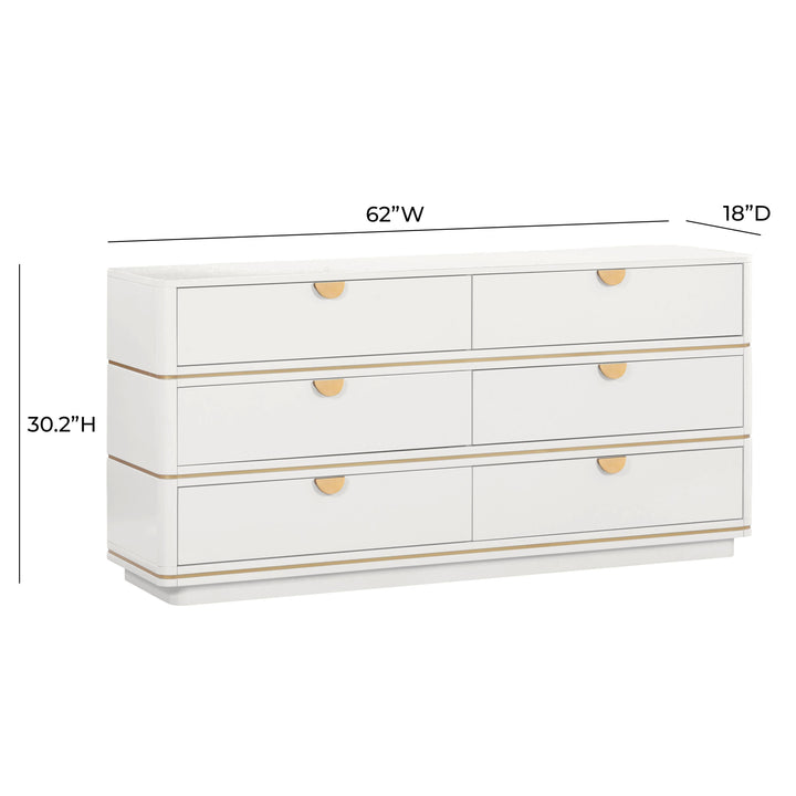 TOV Furniture Julieta Cream 6 Drawer Dresser DRESSERS