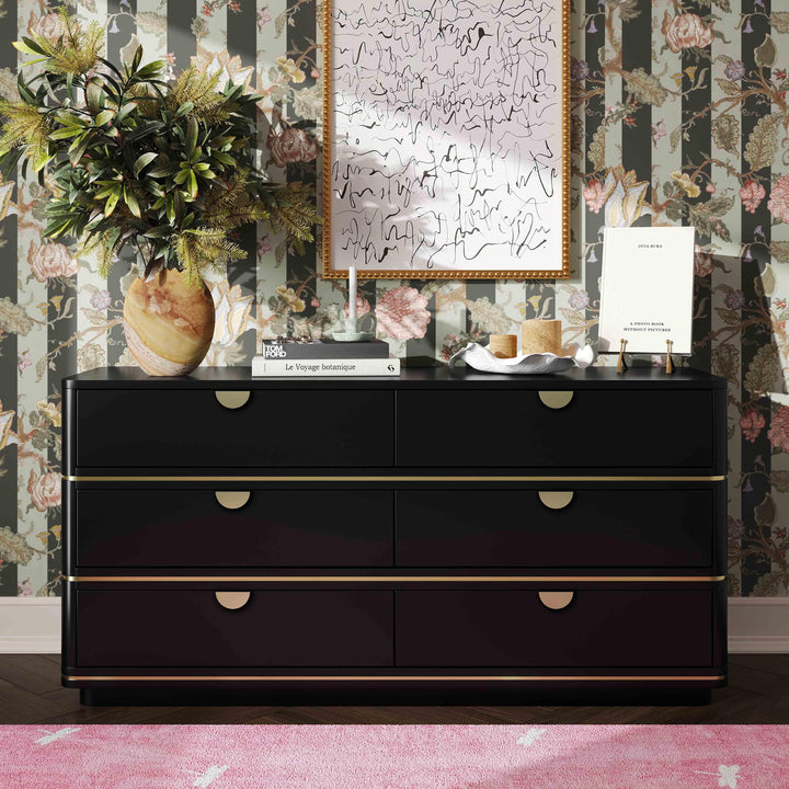 TOV Furniture Julieta Black 6 Drawer Dresser DRESSERS