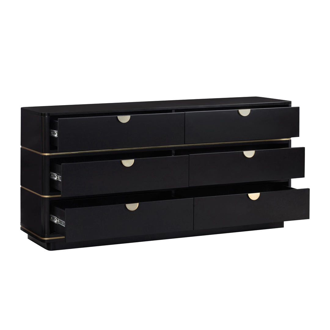 TOV Furniture Julieta Black 6 Drawer Dresser DRESSERS