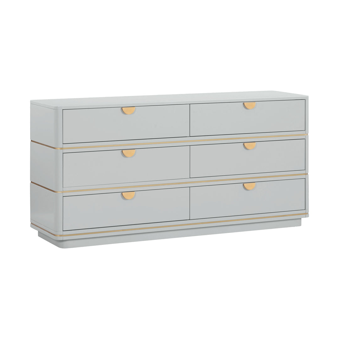 American Home Furniture | TOV Furniture - Julieta Grey 6 Drawer Dresser