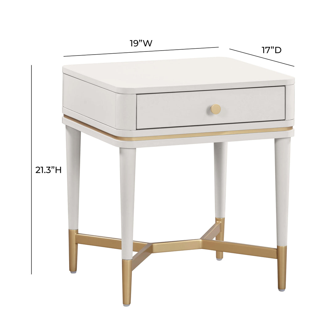 TOV Furniture Julieta Cream Nightstand NIGHTSTANDS