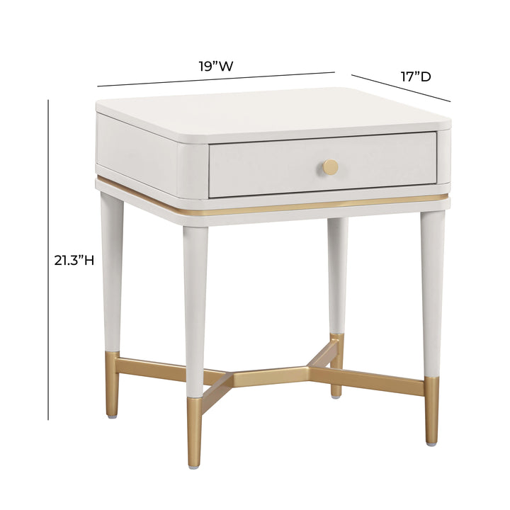 TOV Furniture Julieta Cream Nightstand NIGHTSTANDS