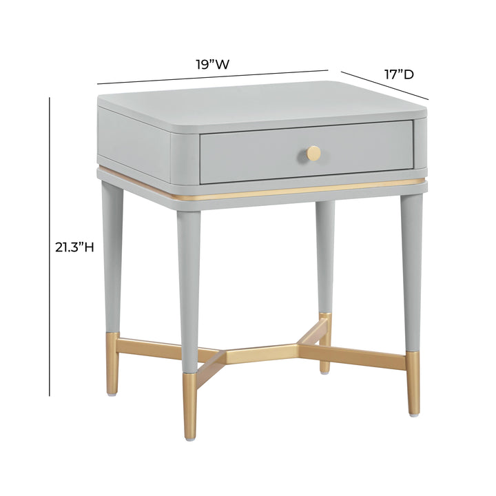 TOV Furniture Julieta Grey Nightstand NIGHTSTANDS