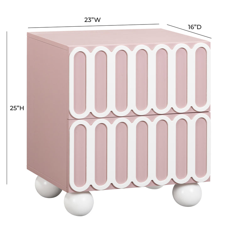 TOV Furniture Tori Motif Mauve Nightstand NIGHTSTANDS