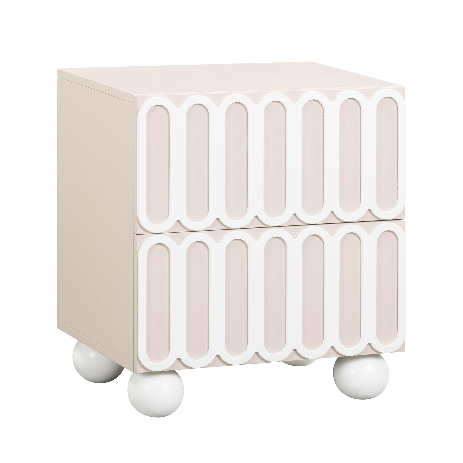 TOV Furniture Tori Motif Taupe Nightstand NIGHTSTANDS