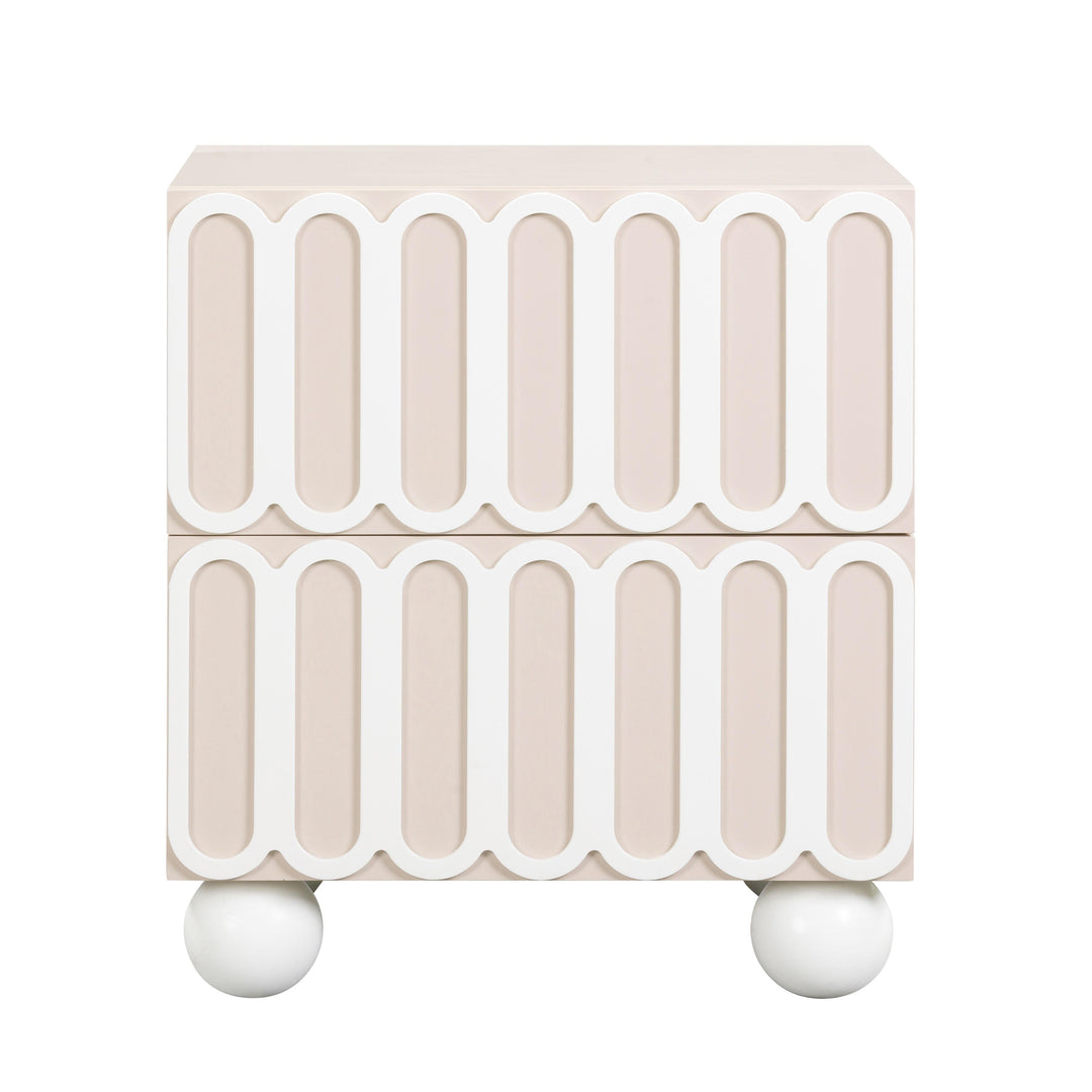 TOV Furniture Tori Motif Taupe Nightstand NIGHTSTANDS