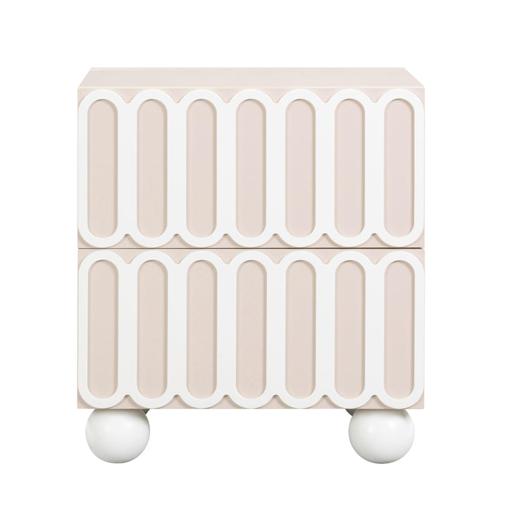 TOV Furniture Tori Motif Taupe Nightstand NIGHTSTANDS