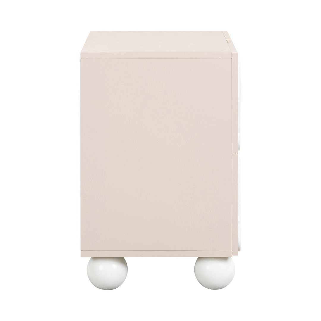 TOV Furniture Tori Motif Taupe Nightstand NIGHTSTANDS