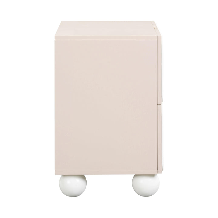 TOV Furniture Tori Motif Taupe Nightstand NIGHTSTANDS