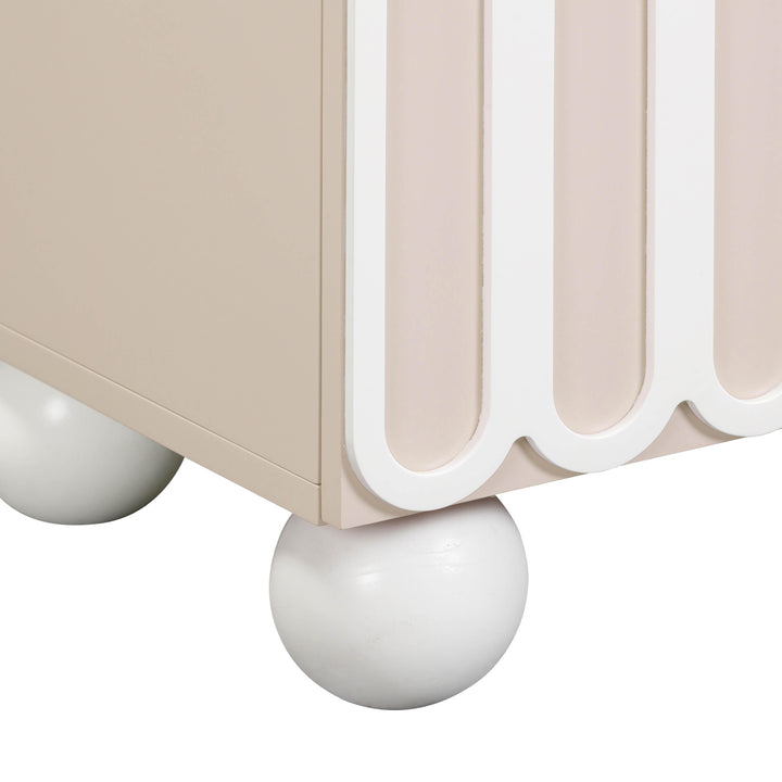 TOV Furniture Tori Motif Taupe Nightstand NIGHTSTANDS