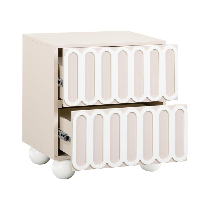 TOV Furniture Tori Motif Taupe Nightstand NIGHTSTANDS