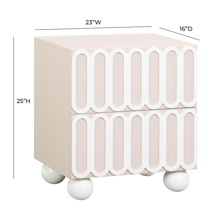 TOV Furniture Tori Motif Taupe Nightstand NIGHTSTANDS