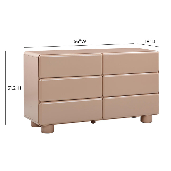 American Home Furniture | TOV Furniture - Tammy Taupe 6-Drawer Dresser
