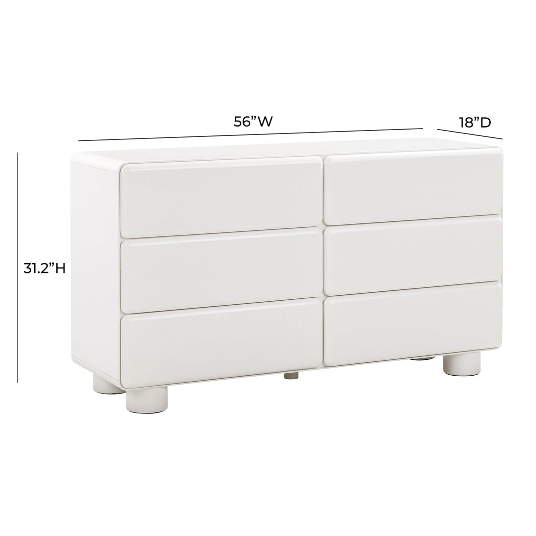TOV Furniture Tammy White 6-Drawer Dresser DRESSERS
