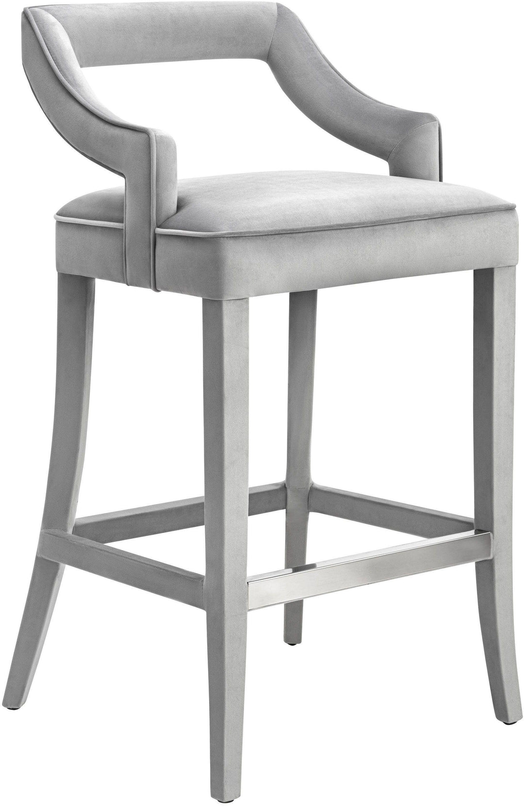 American Home Furniture | TOV Furniture - Tiffany Grey Velvet Bar Stool