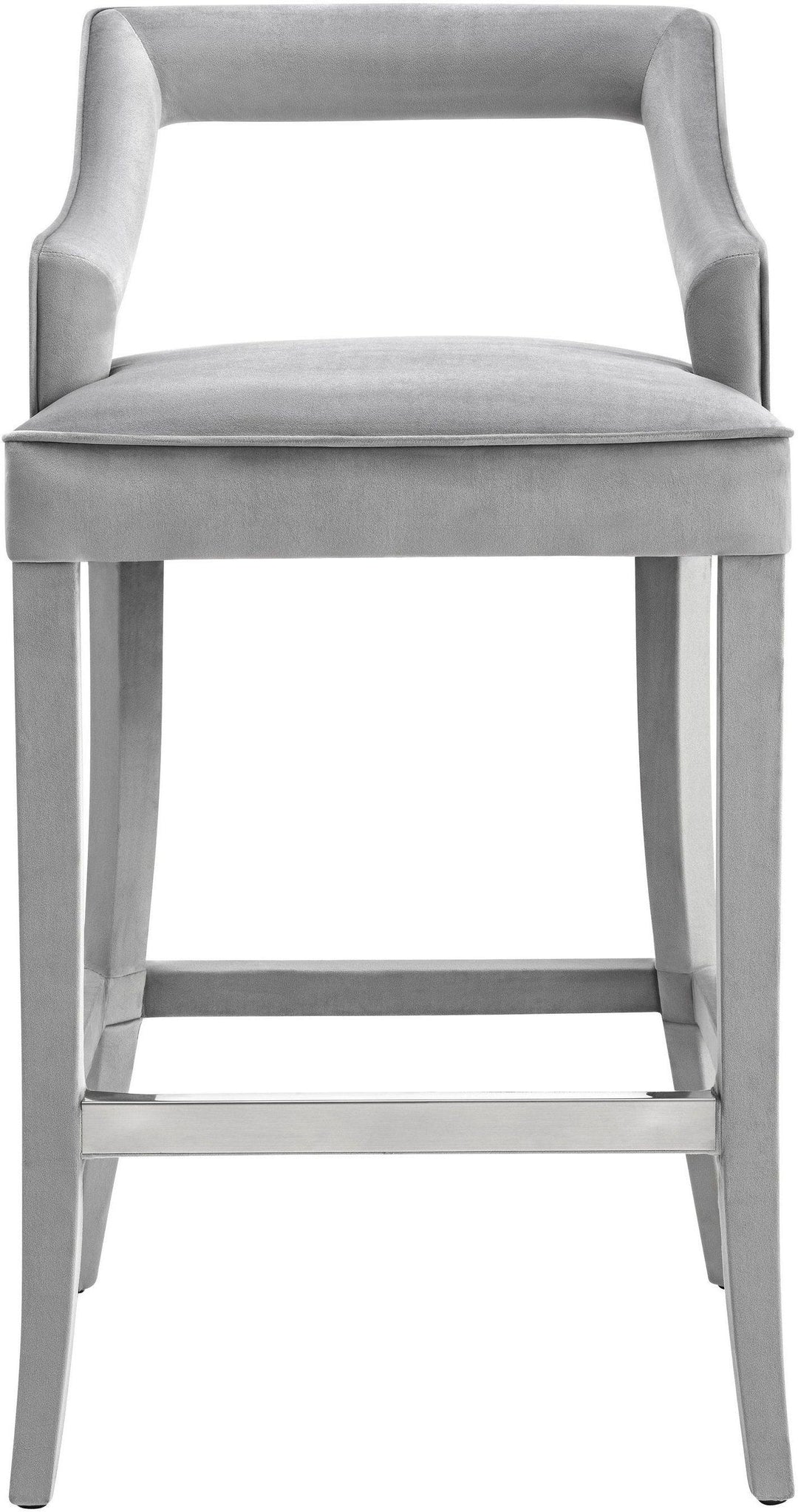 American Home Furniture | TOV Furniture - Tiffany Grey Velvet Bar Stool